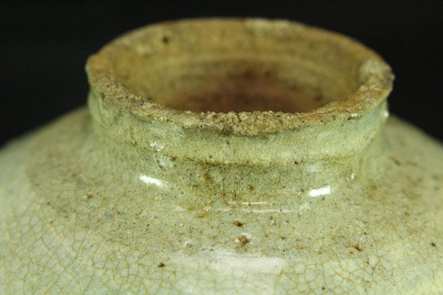 茶道具 李朝 刷毛目 茶碗 時代物(K-A383)