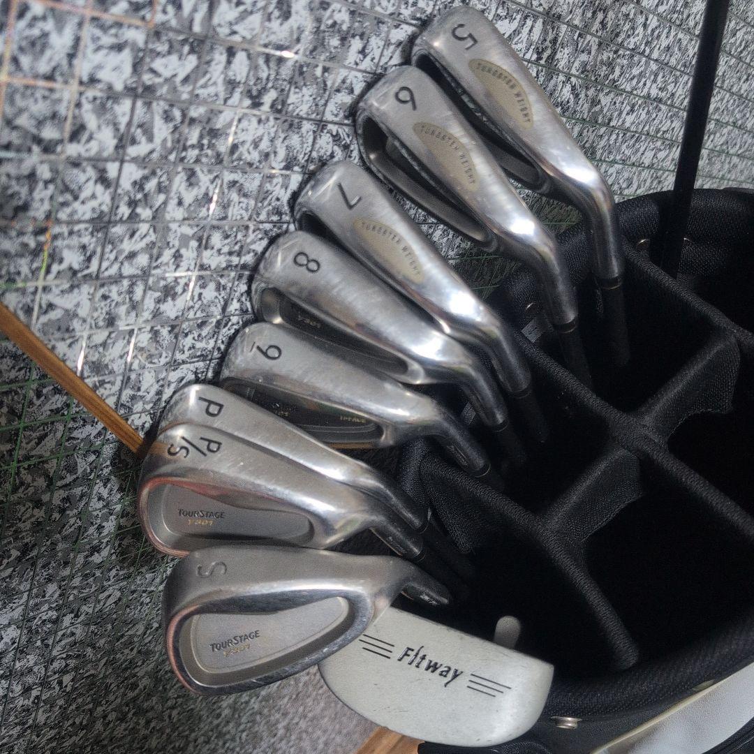 ゴルフ始める方にぴったり！クラブ12本とキャディーバッグセット　フレックスS