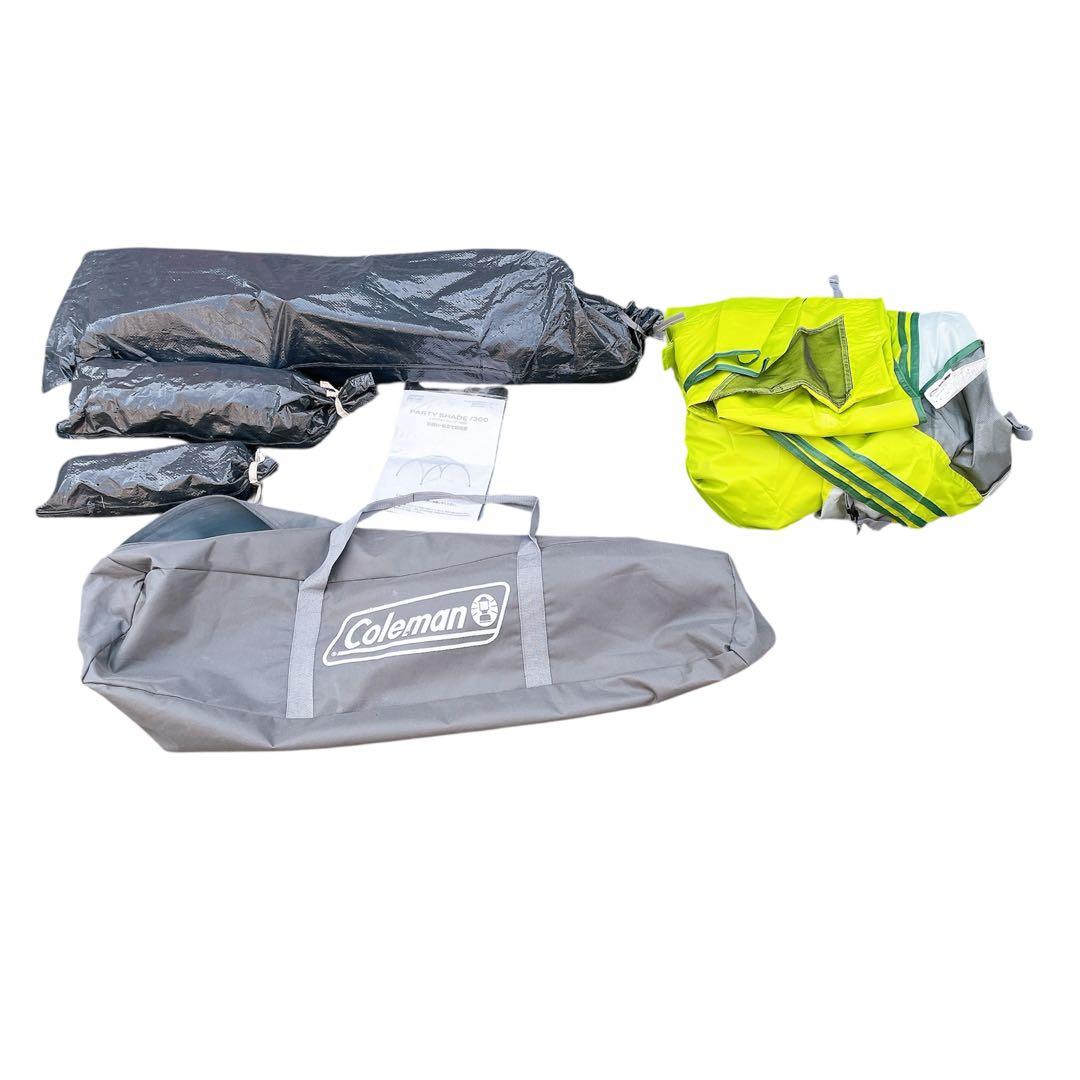 付属品完備 コールマン パーティシェード300 タープ ライムグリーン