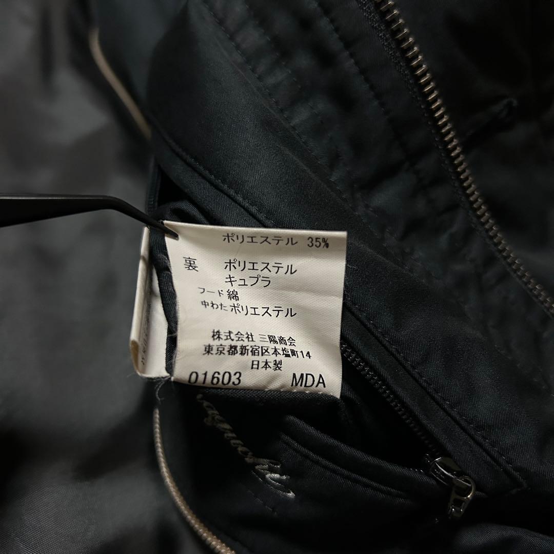 【LL】バーバリーロンドン フーデッドコート ダウンライナー ノバチェック 黒