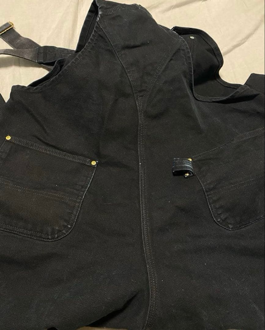 ひ*ろ様 Carhartt ブラックオーバーオール　カーハート　つなぎ