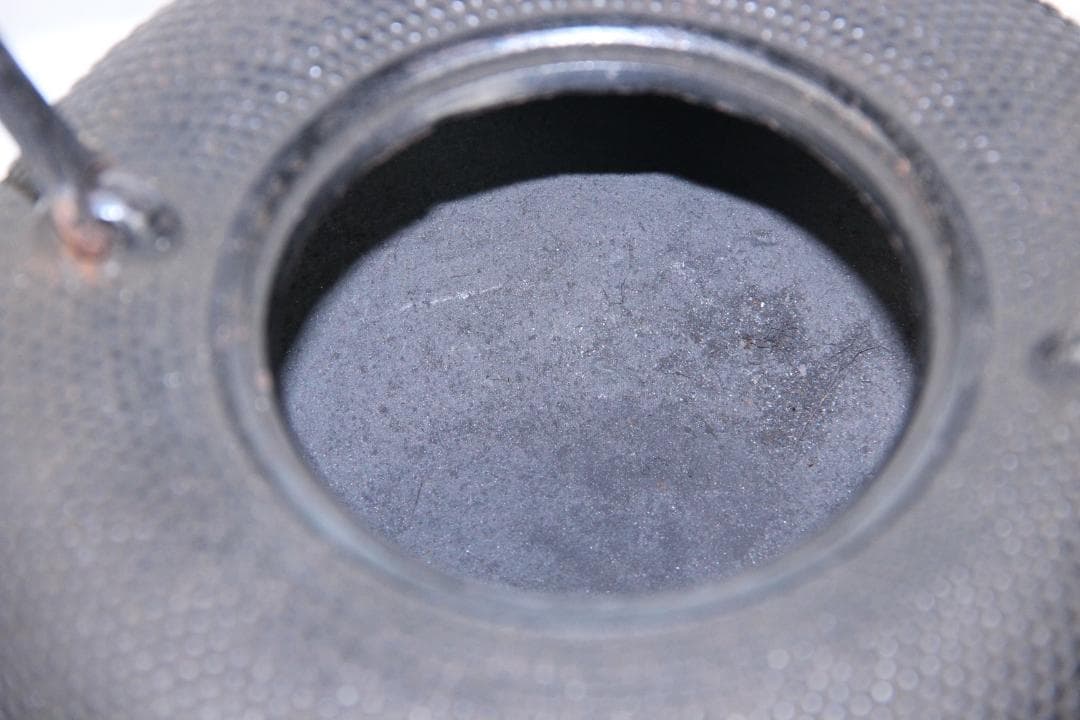 南部 保寿堂 銅蓋 銀口銀粒提手 1000ml 硬鉄 砂鉄 鉄瓶 FJ21-12