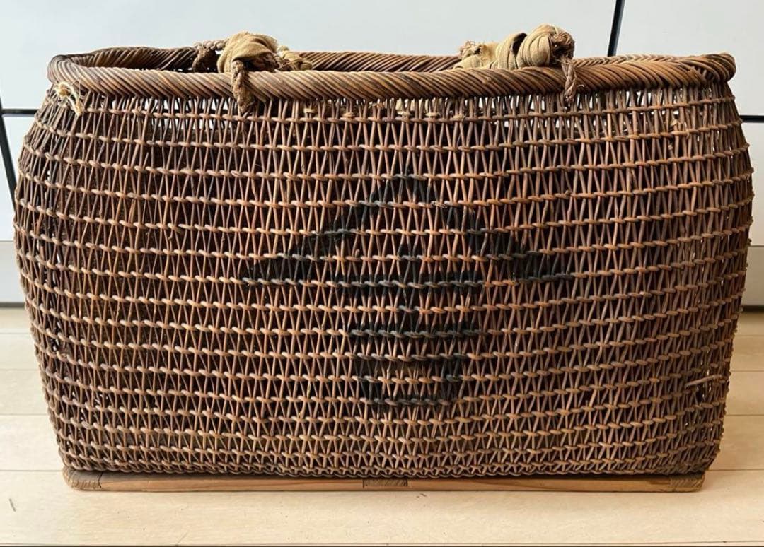 SALE◆ヴィンテージ天然アケビの大きめ籠バック 骨董品 USED◆