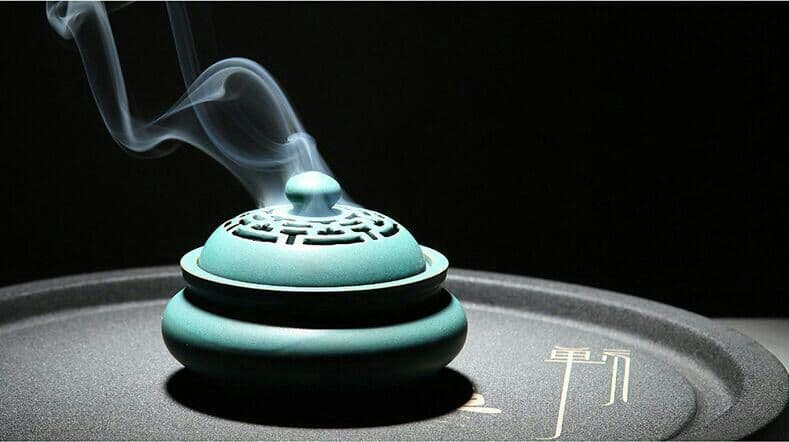 香炉  和モダン風 陶器製  (緑)