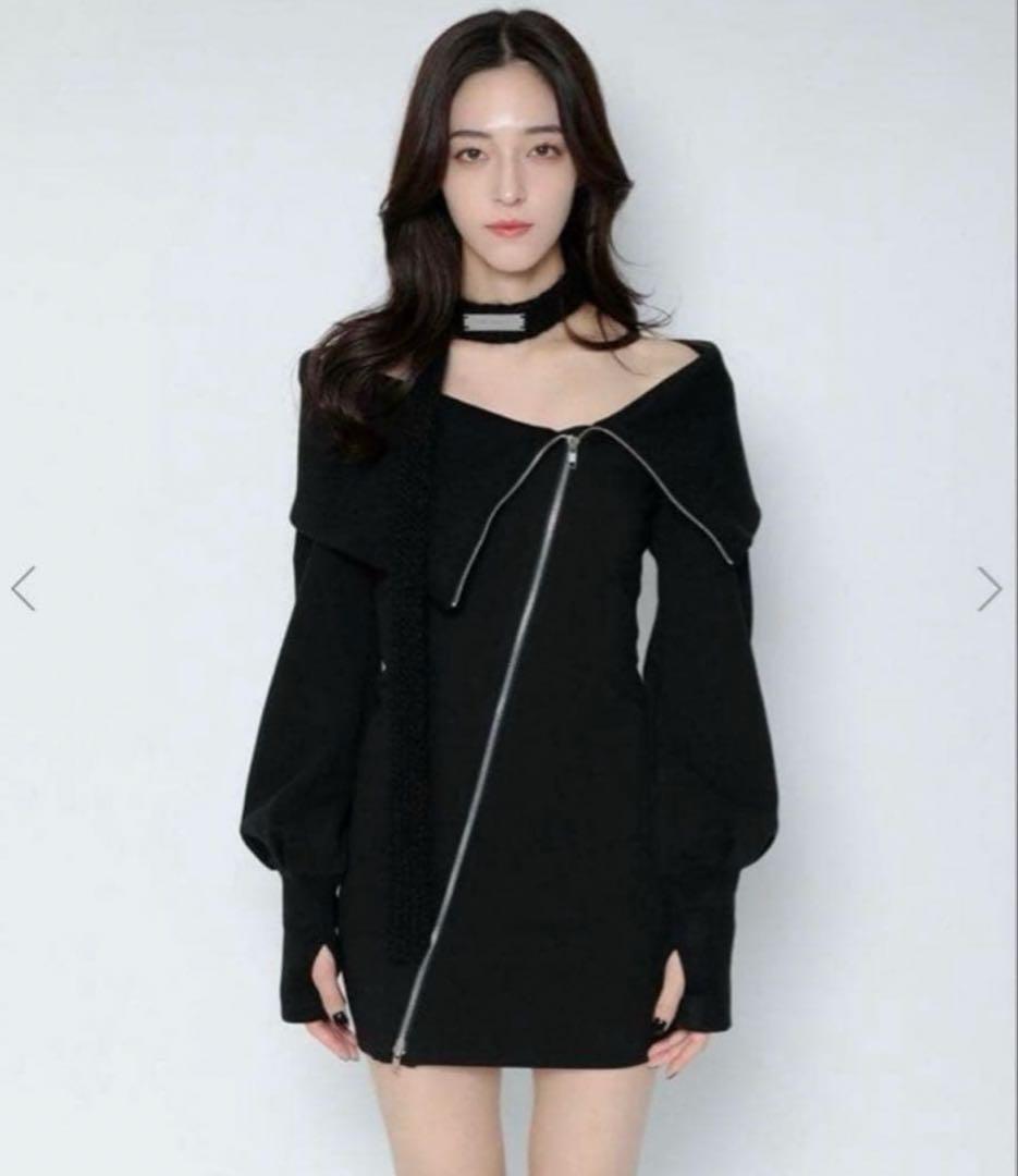 ワンピース melt the lady slash zip mini dress