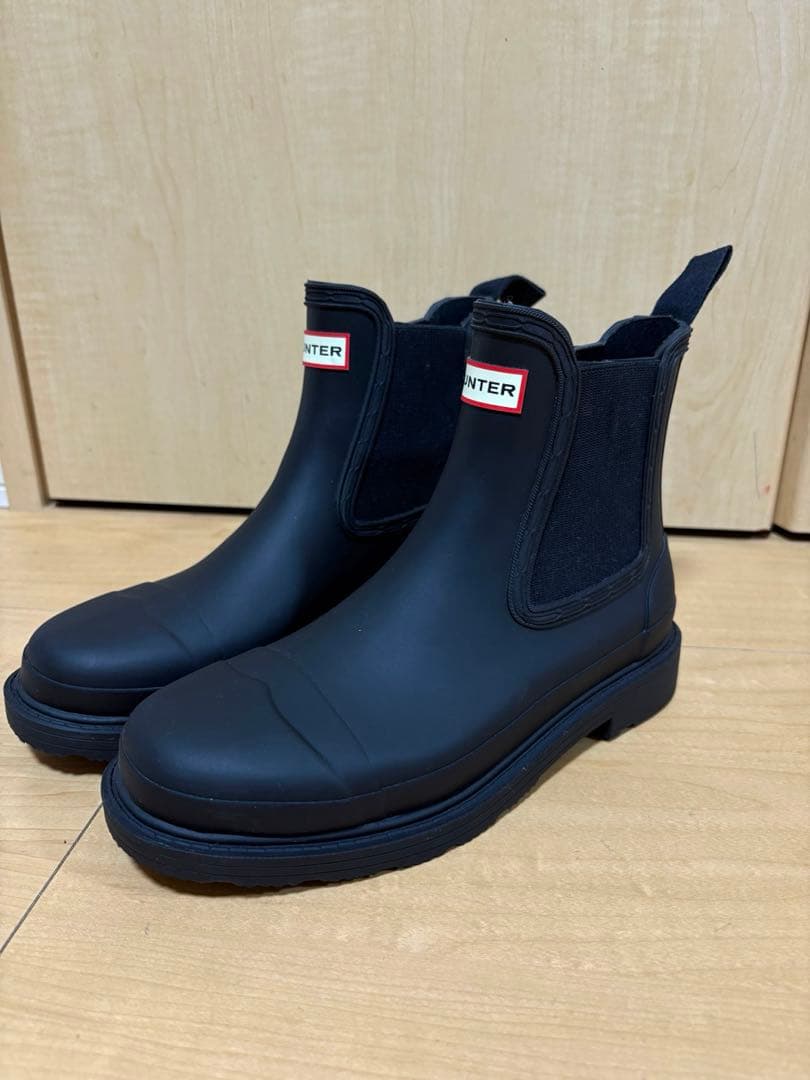 HUNTER ブラック チェルシーブーツ