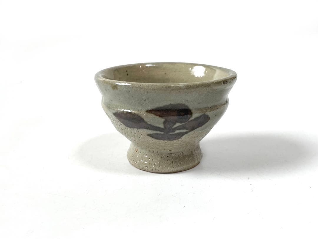 陶芸家　人間国宝　濱田庄司　浜田庄司　鉄絵　胴紐　盃　ぐい呑　酒器　共箱　益子焼