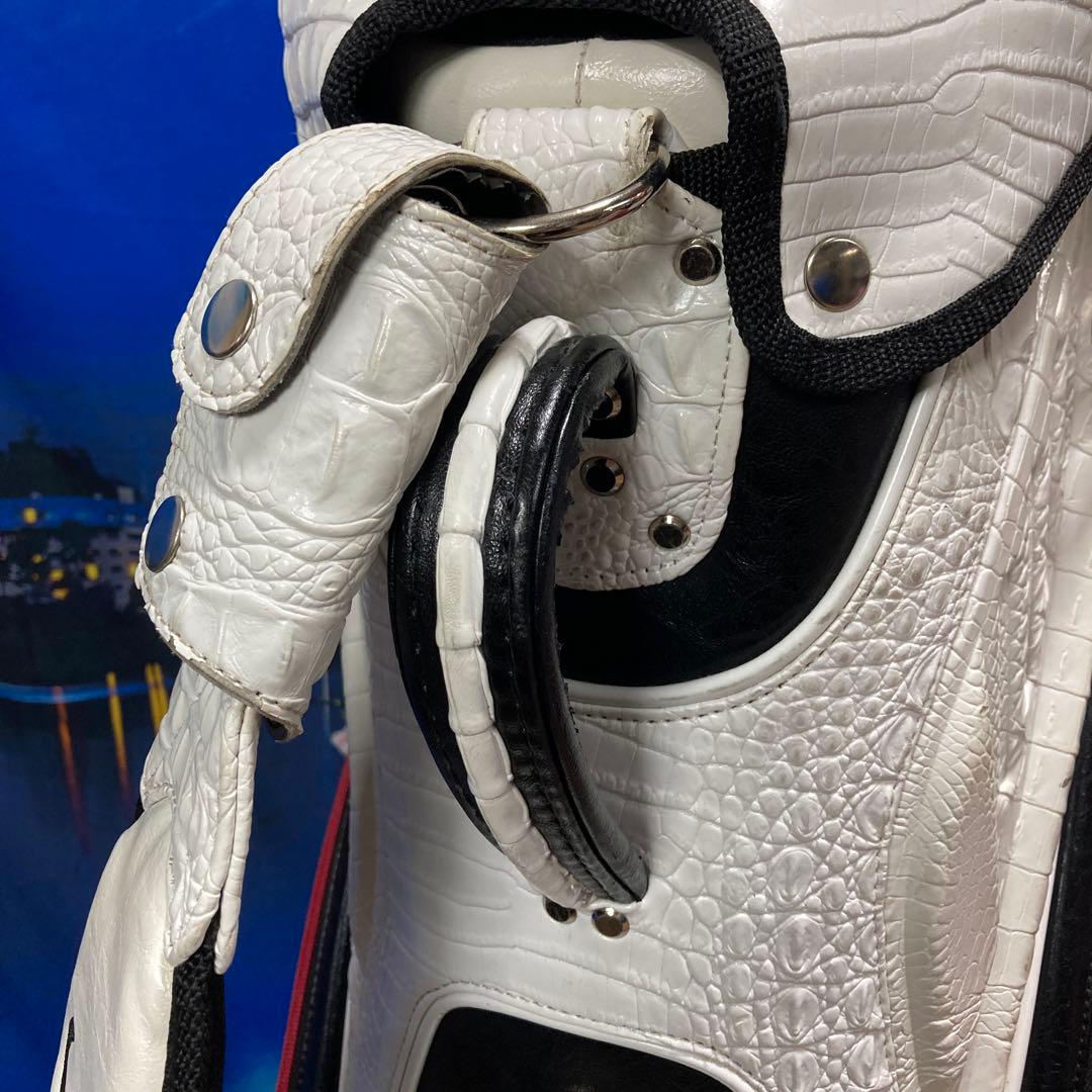 寶BU-1106 タイトリスト キャディバッグ クロコダイル型押し ホワイト