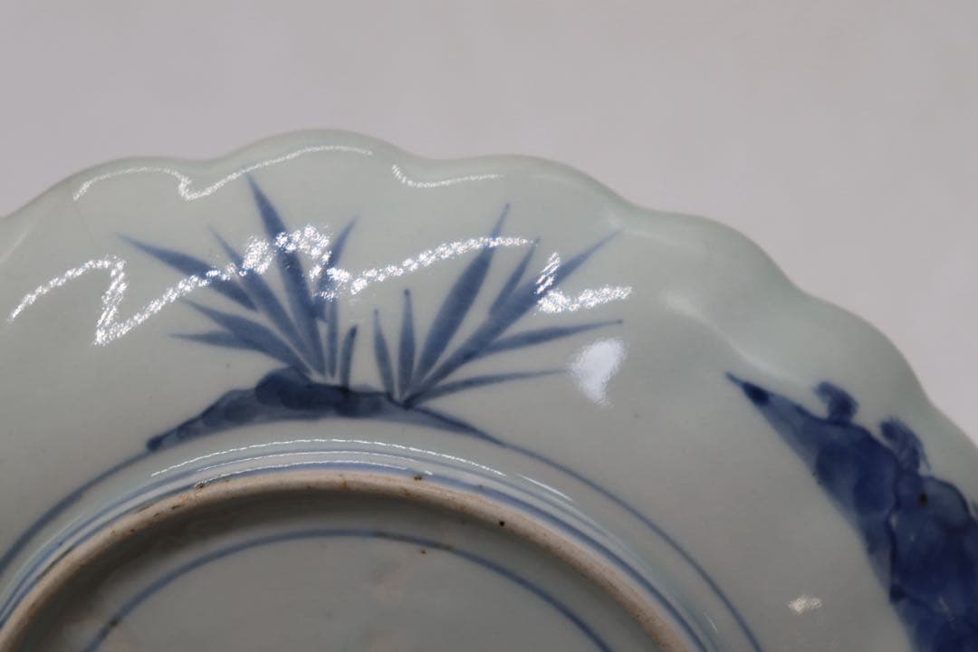 江戸　伊万里色絵　あわび型盛皿　大明年製銘　アンティーク　送料込み251010