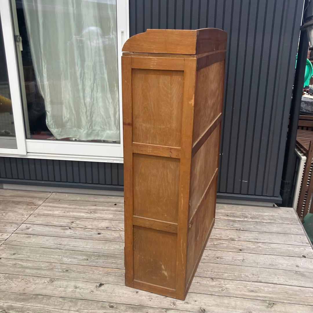 昭和レトロ 古家具 飾りガラス戸 木製キャビネット 食器棚 飾り棚 サイドボード