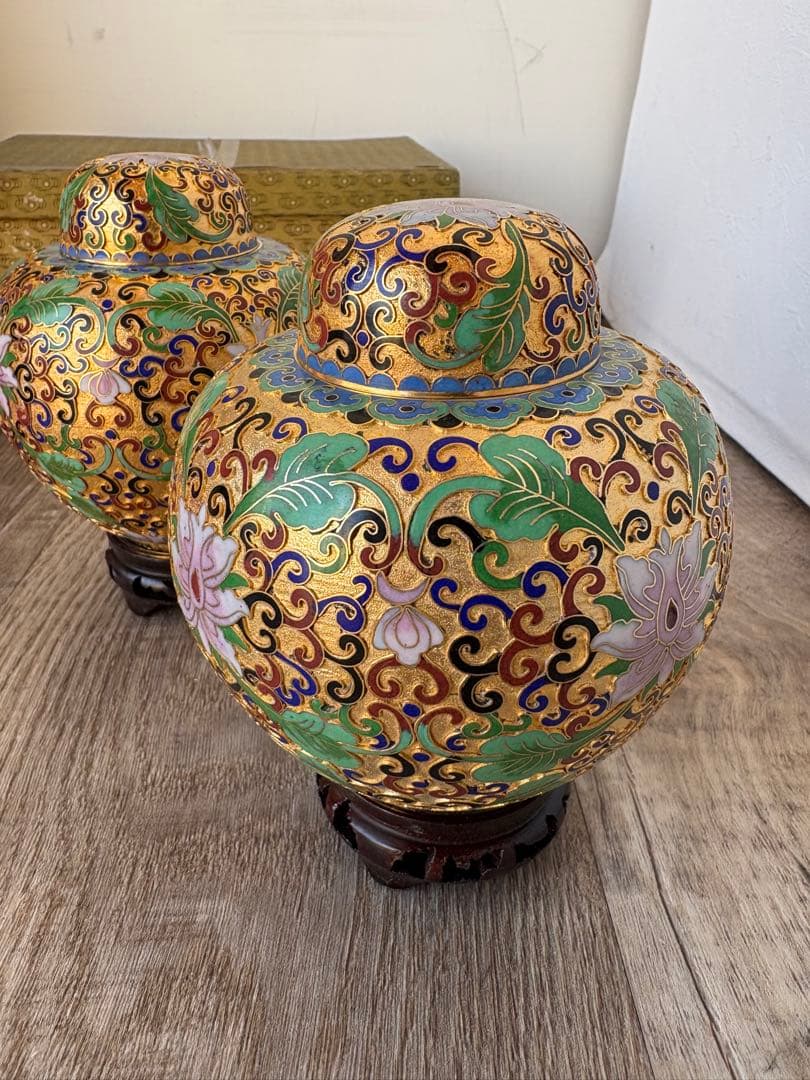 中国　七宝焼　壺　つぼ　骨董