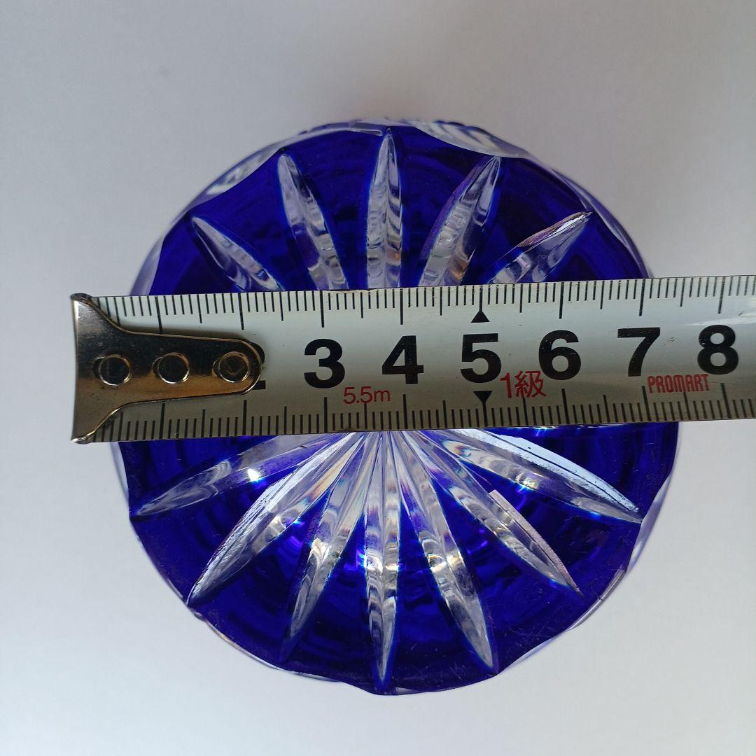 アルンシュタットクリスタル　切子花瓶　ドイツ製　コバルトブルー