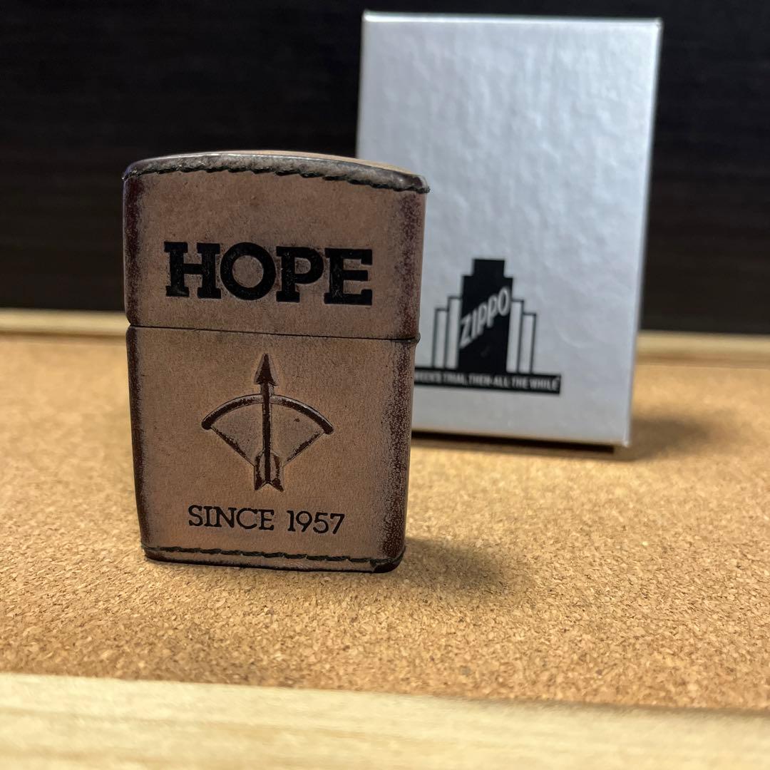 希少　HOPE ホープ　zippo 革　レザー