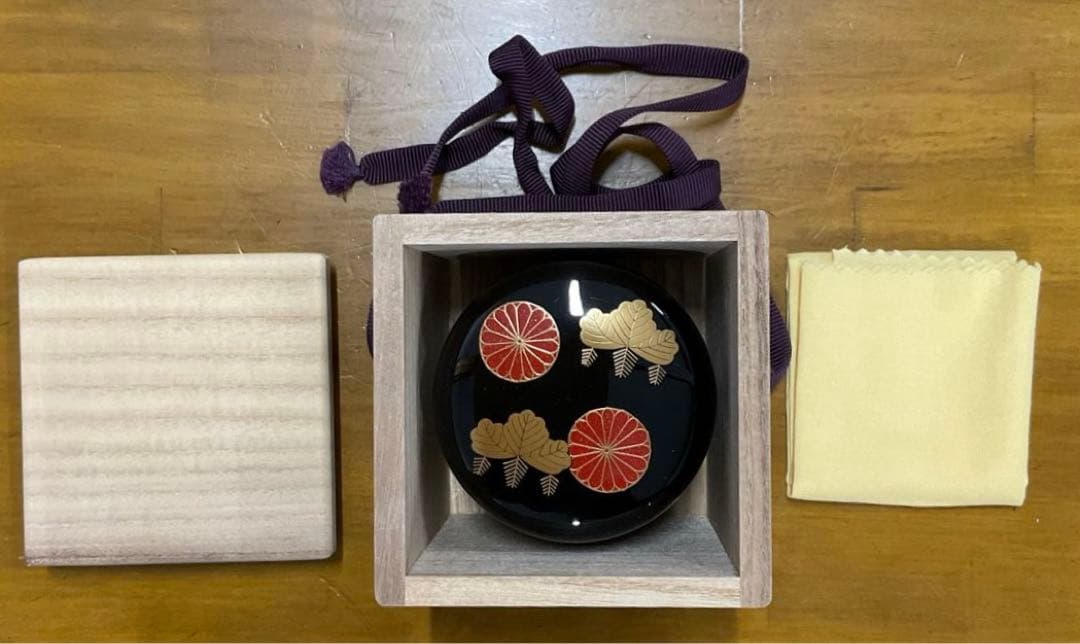 棗　茶道具　高台寺蒔絵　中棗　竹内幸斎 造　友箱付き