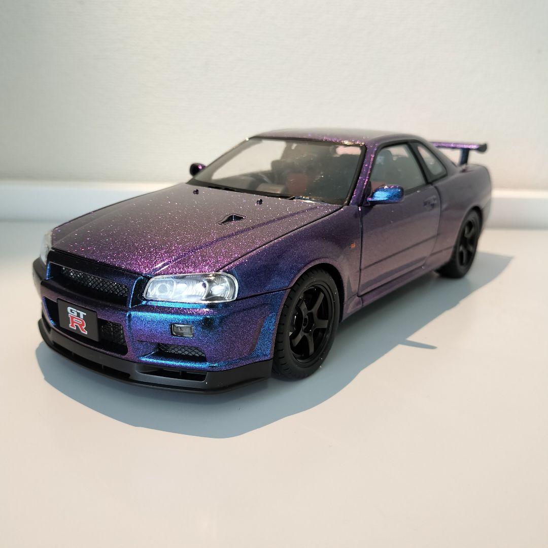 ど迫力 1/18 Nissan GT-R R34 ミニカー マジョーラ 新品