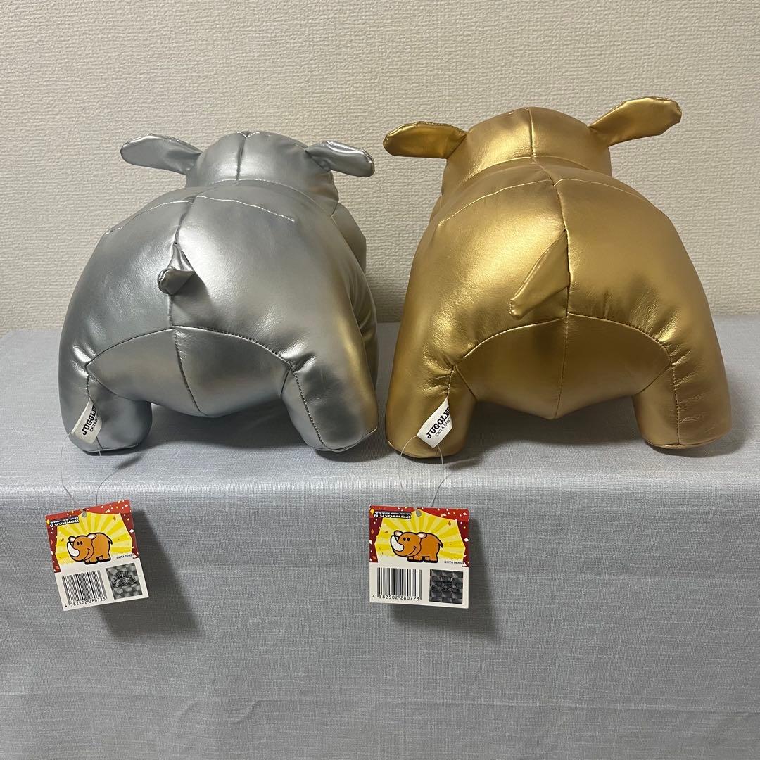 【希少】ジャグラー　ツノッチぬいぐるみ　金銀　アクリルパネル　ドル箱ツノッチ