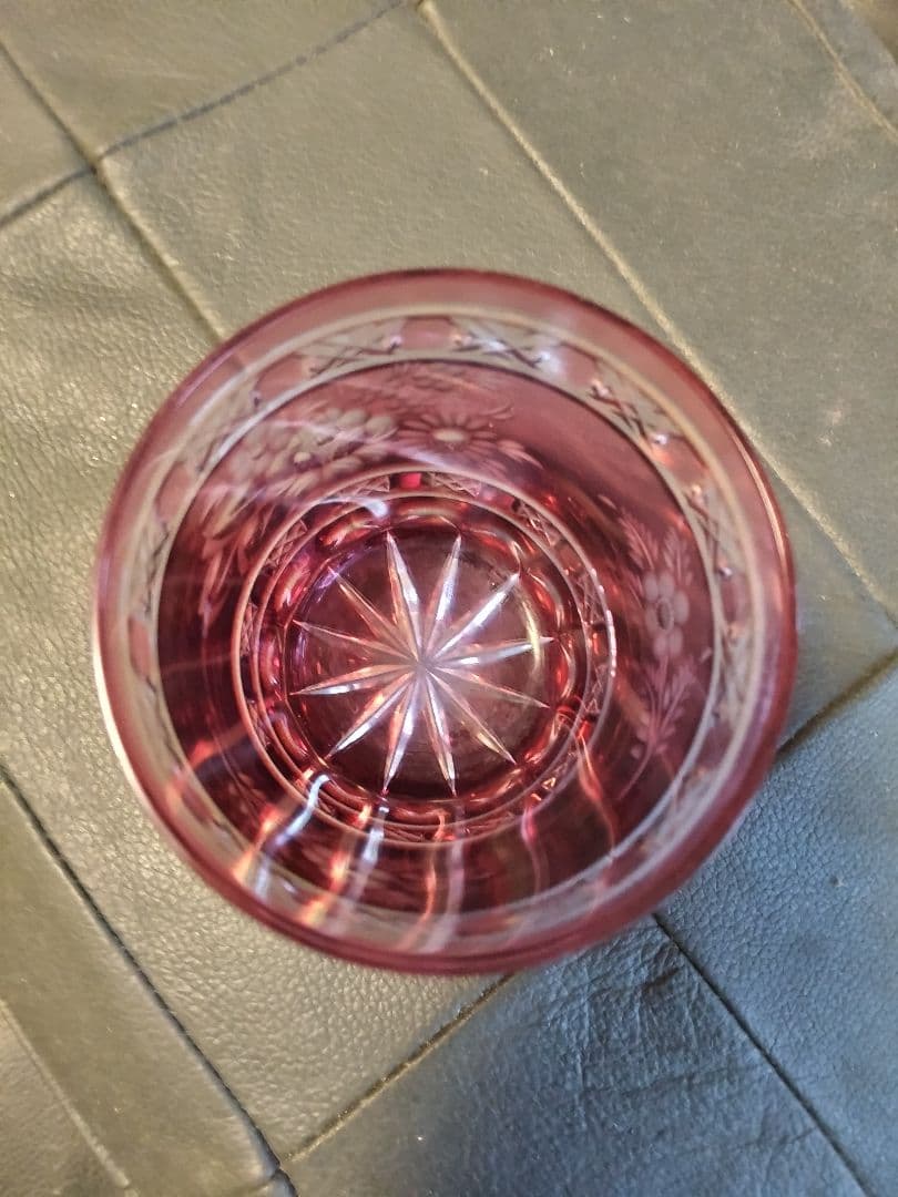 s*s様 赤色花模様のマイセンタンブラークリスタル