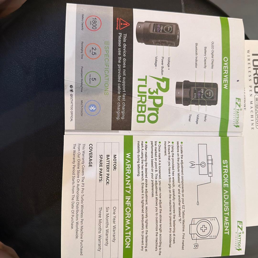 G*s様 Ez tattoo pro 3 turbo タトゥーマシン