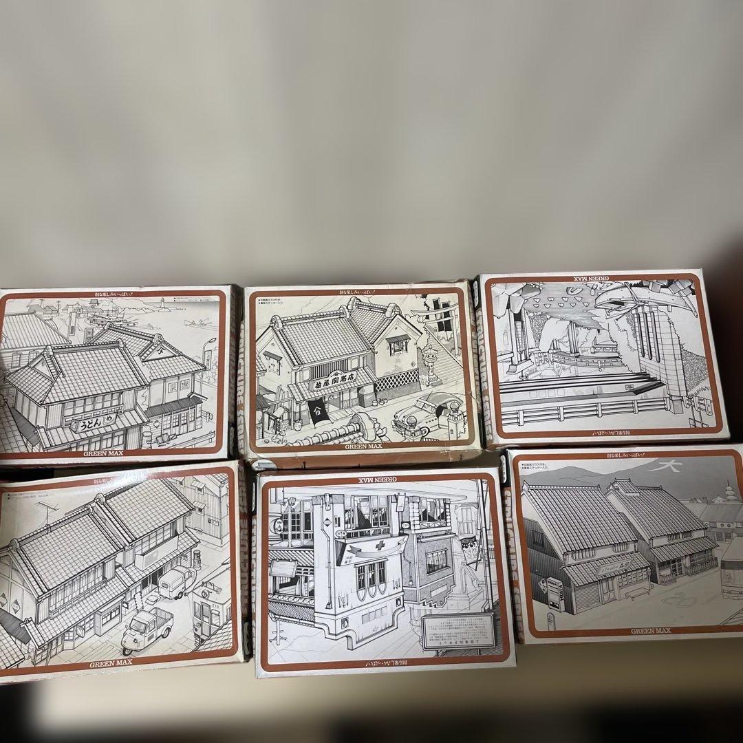 GREEN MAX 建築模型日本民家商家街景47系 全6種セット未組立Ln576