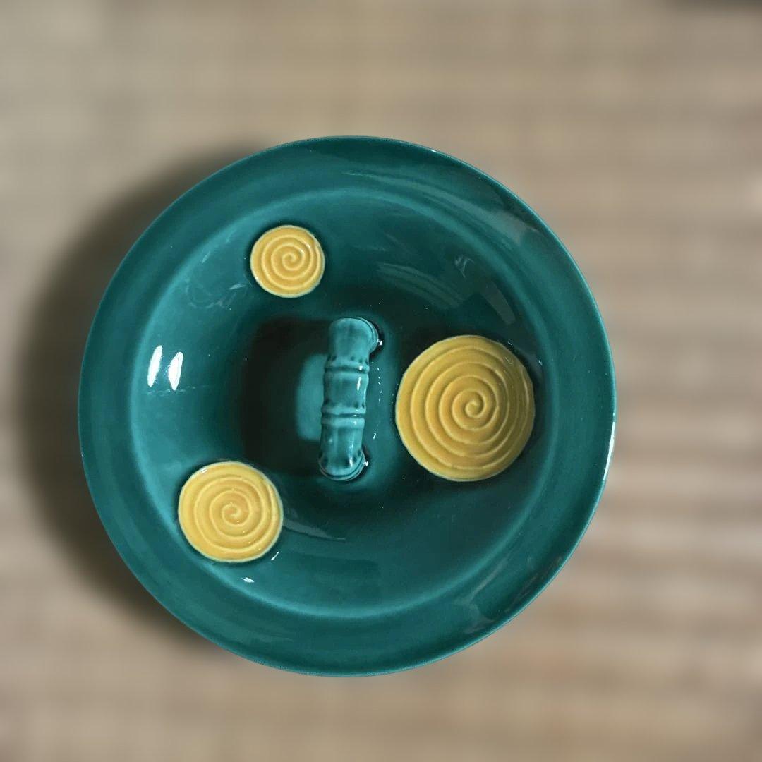 青緑色 陶器 水差し定価31万