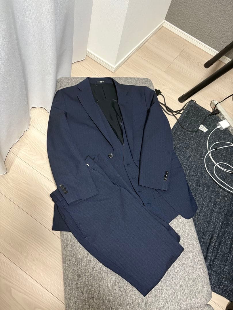 4S スーツセレクト　セットアップ　SLIM TAPERED_2 ネイビー　Y4