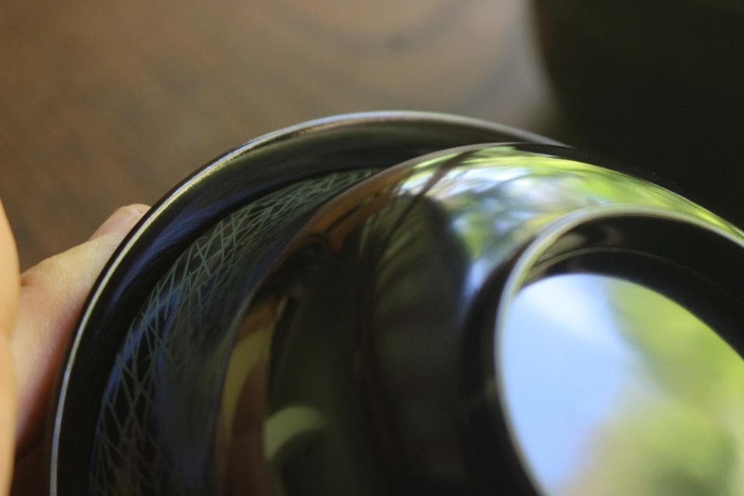 時代逸品！時代黒漆に風情ある青漆松葉蒔絵の映える四つ椀（検京塗懐石道具煮物椀