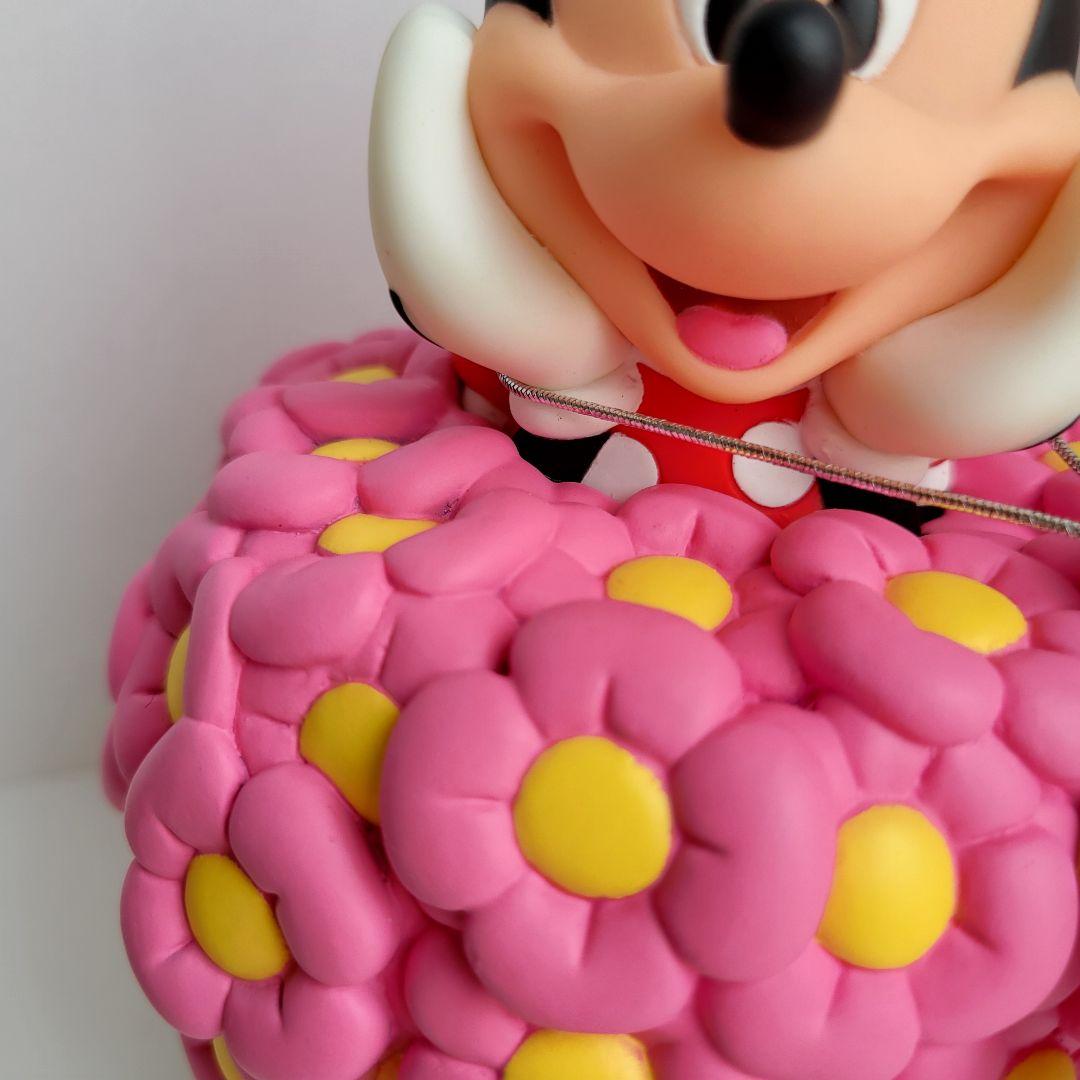 【希少未使用】 東京 ディズニーリゾート ミニーマウス 貯金箱 花 フィギュア