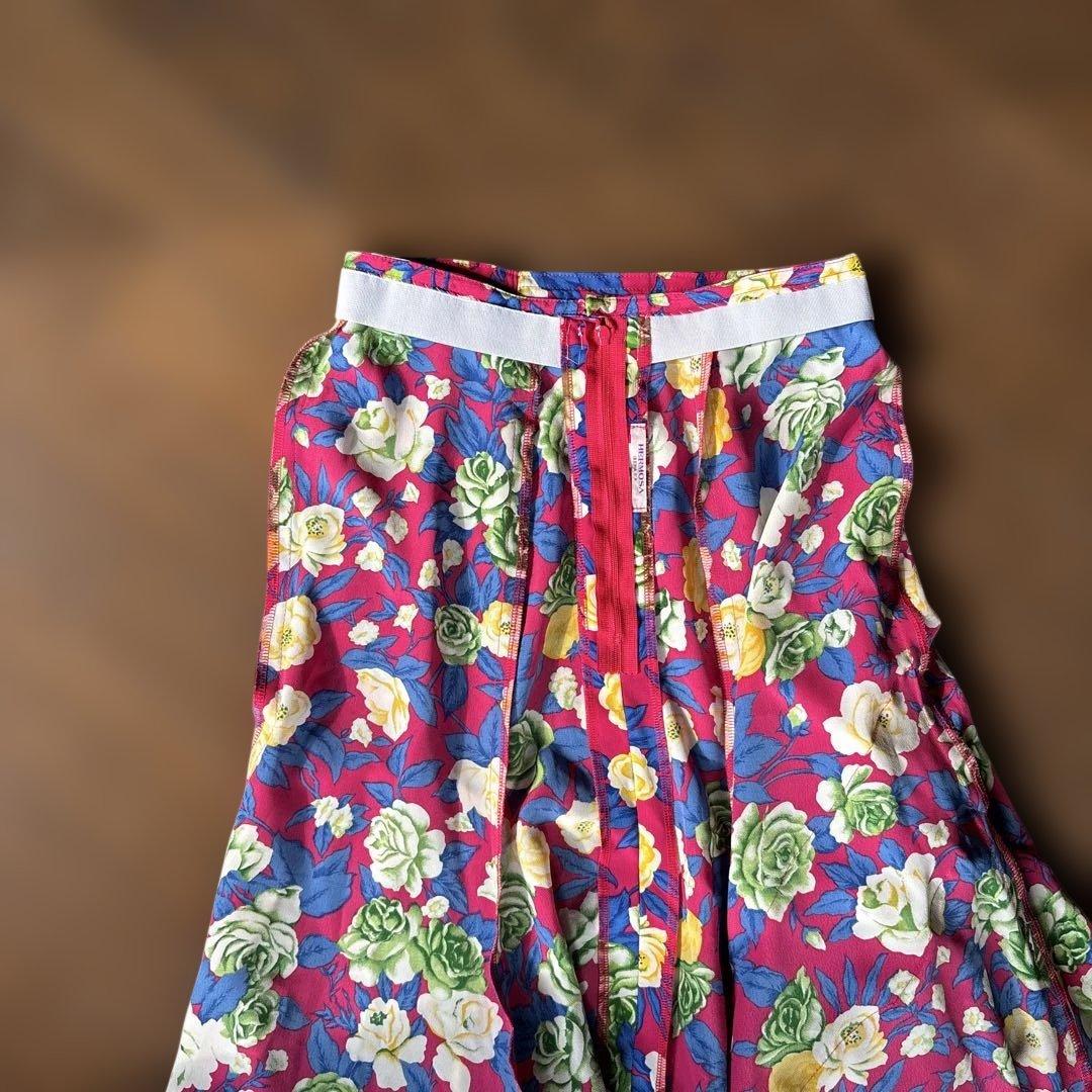 フラメンコ スカート 紫と花柄三点セットアップ