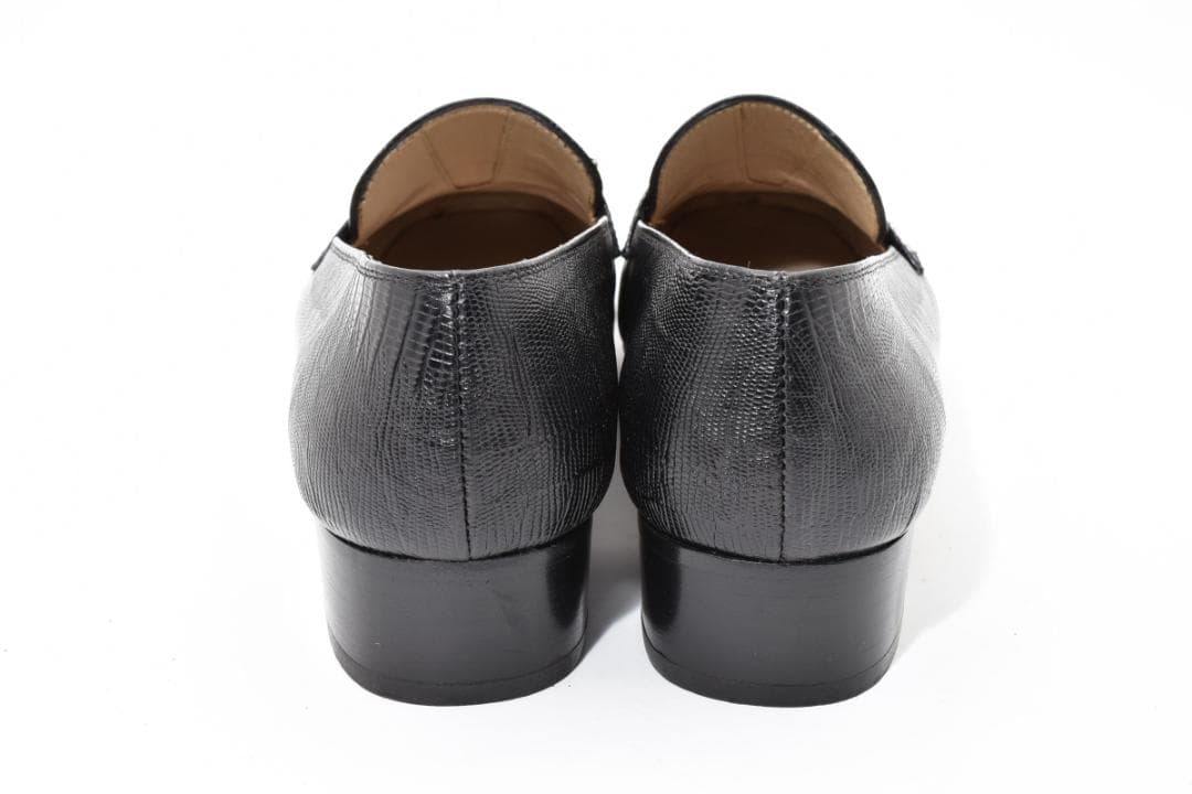 ★美品★フェラガモ　ローファー　6 ガンチーニ　型押し　ブラック　黒