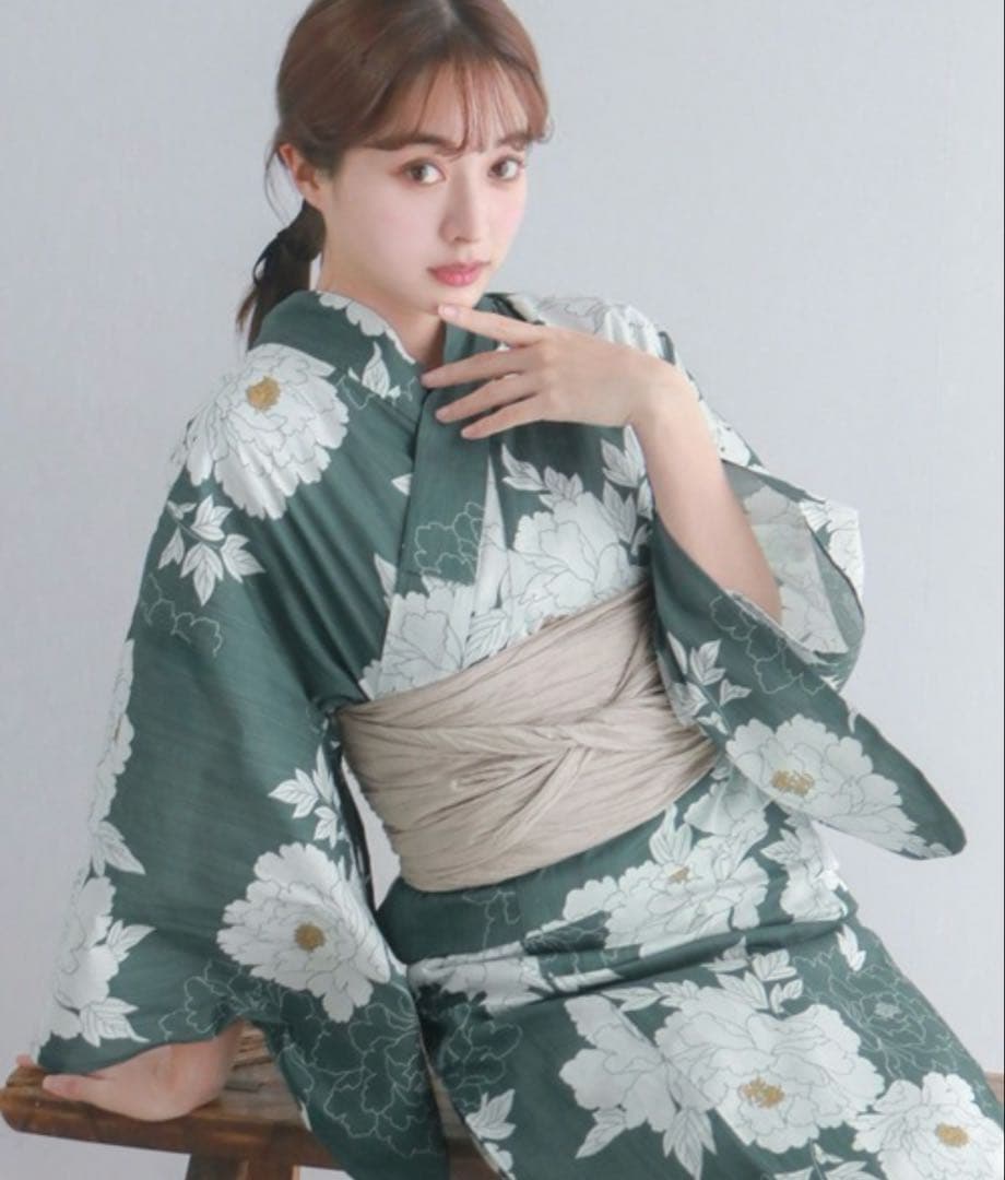 【完売品】KYOETSUセパレート 牡丹柄　浴衣 4点セット