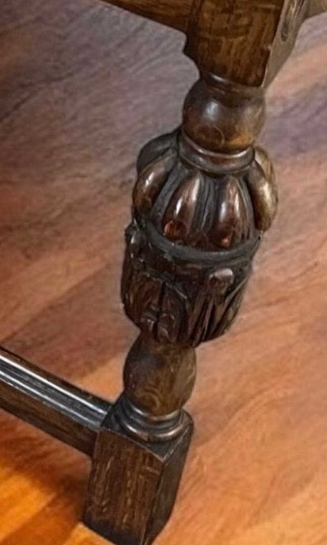 英国 アンティーク家具 デスク オーク 大型 真鍮 レザー張り