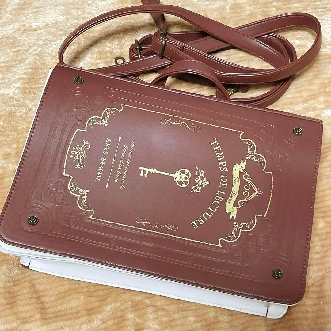 axes femme 洋書風デザインサッチェルバッグ