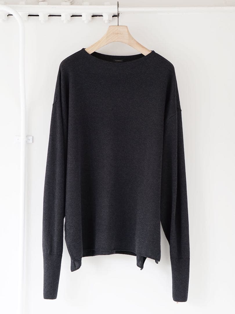 COMOLI ウール 和紙 コモリ ニット FREE CHARCOAL