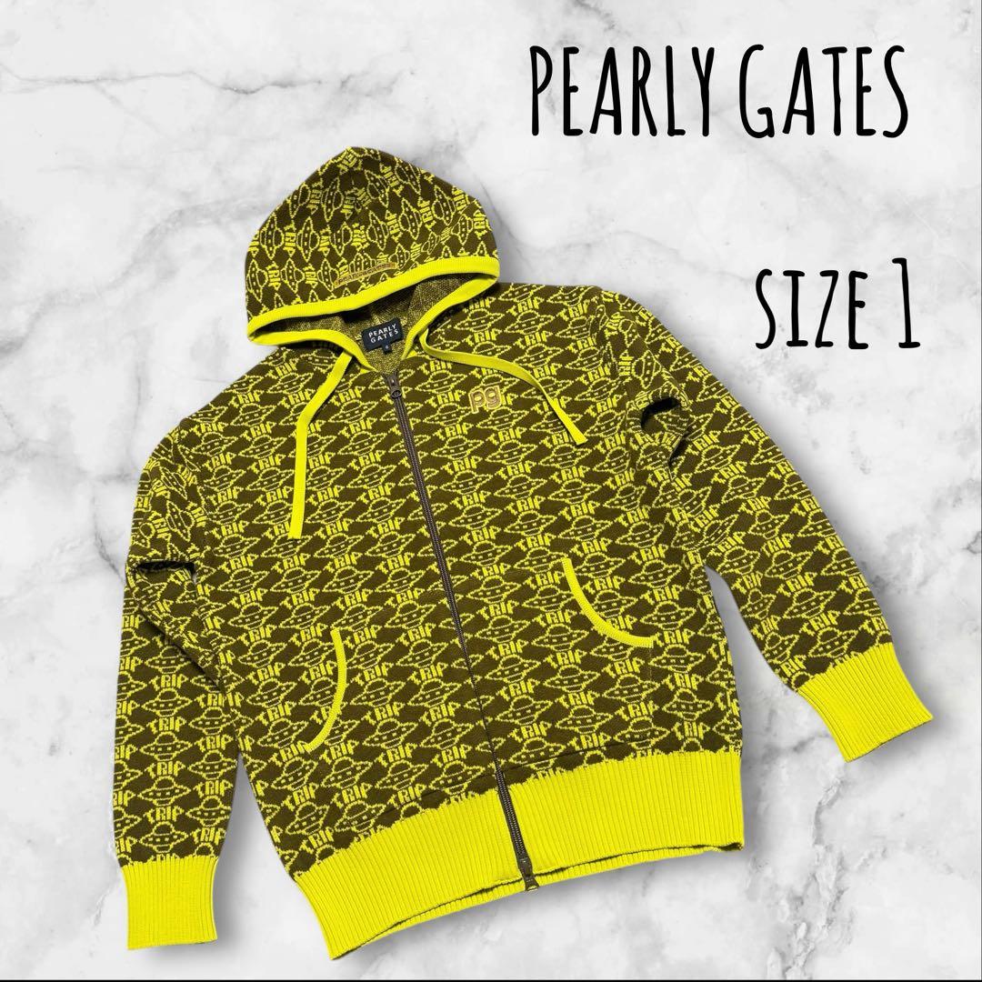 PEARLYGATES UFO総柄ニットジップアップジャケット　サイズ0美品