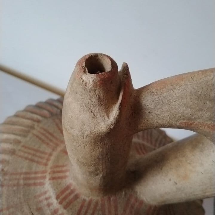 彩色陶器　テラコッタ 二口水差し　アンティーク