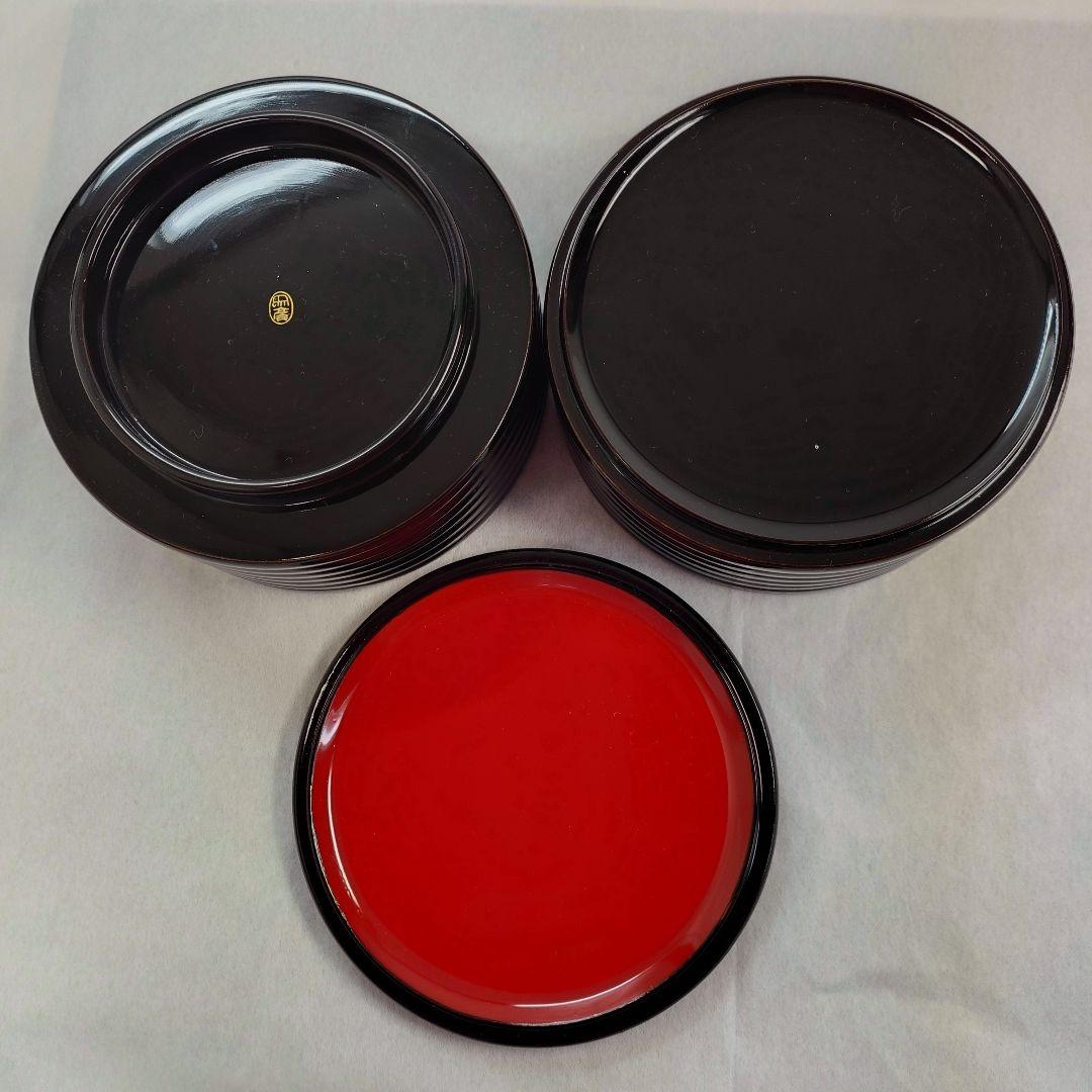 象彦 漆器 若松蒔絵 内朱丸重 二段丸重 菓子器 お弁当箱 宝石箱