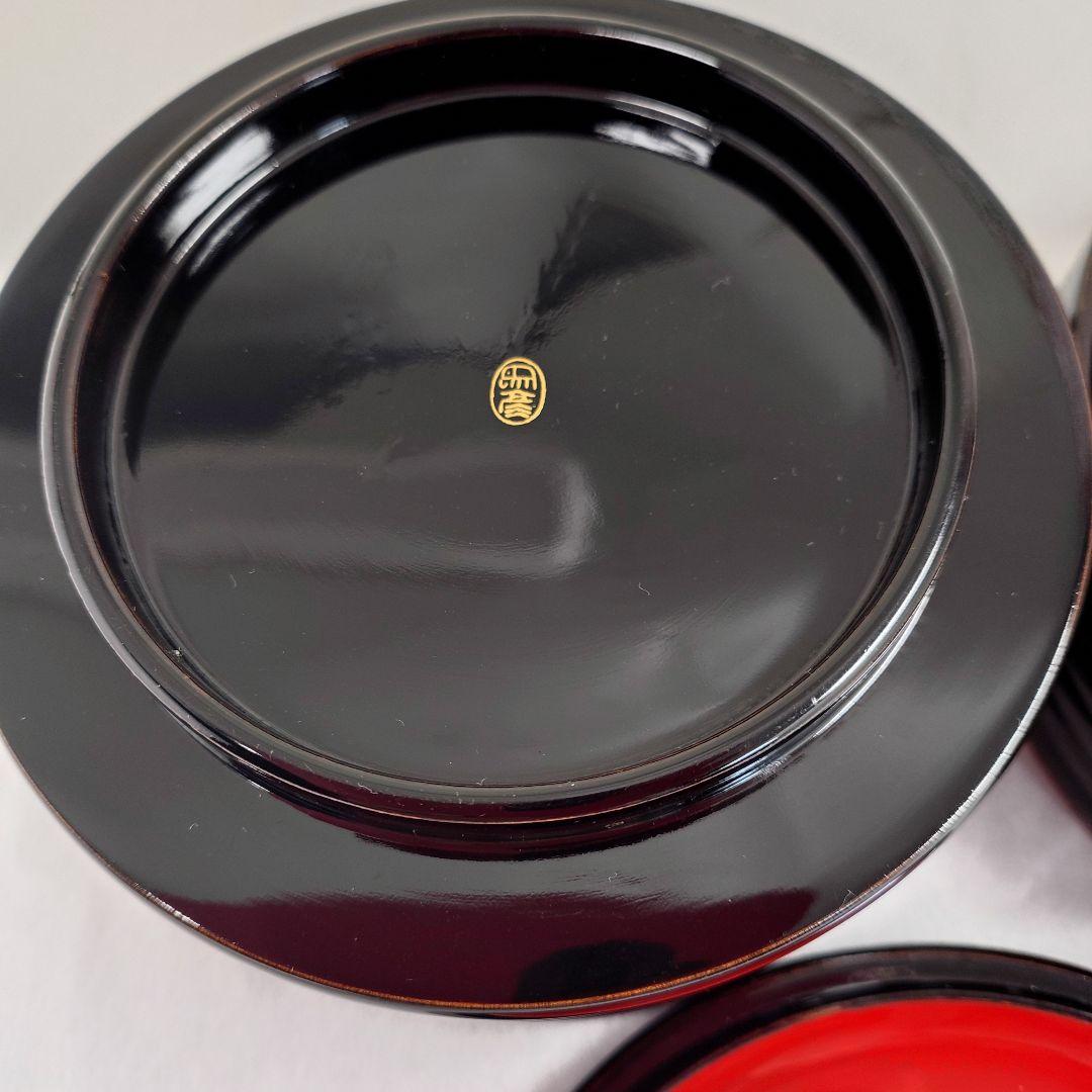 象彦 漆器 若松蒔絵 内朱丸重 二段丸重 菓子器 お弁当箱 宝石箱