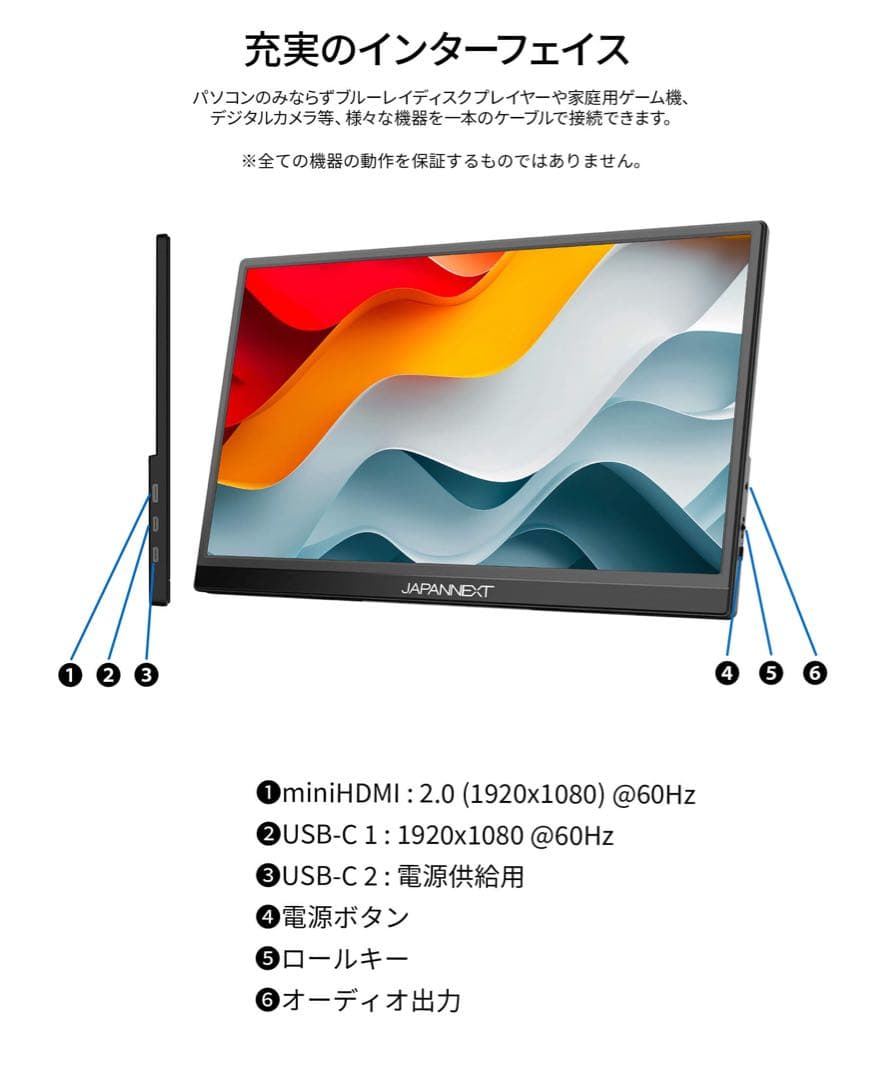 JAPANNEXT モバイルモニター 15.6インチ