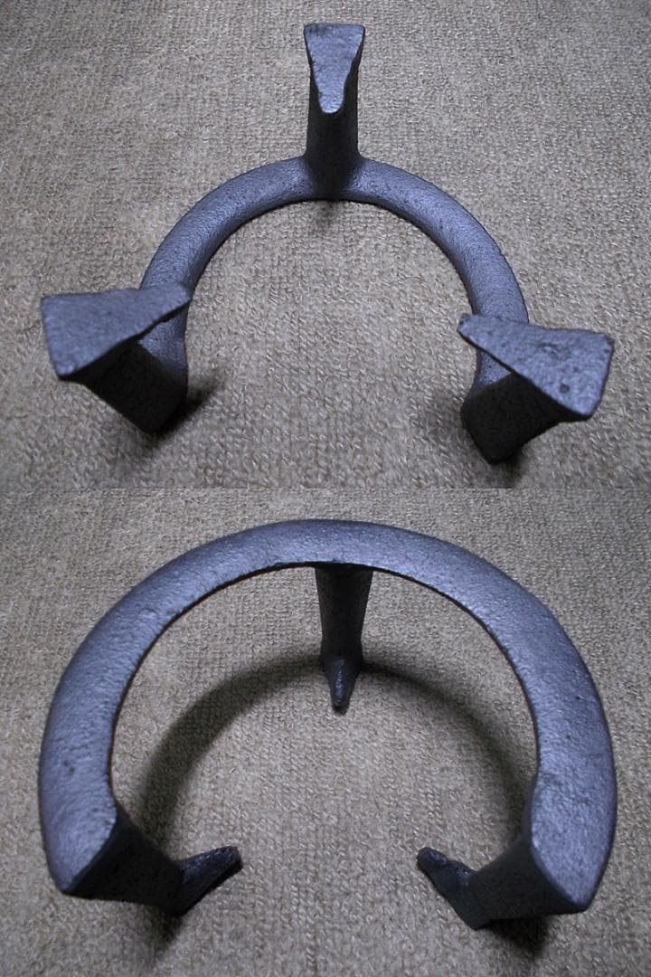 茶道具 四代高橋楽斎 信楽土風炉 茶釜 未使用五徳 織部敷板 底瓦 釜環 共箱