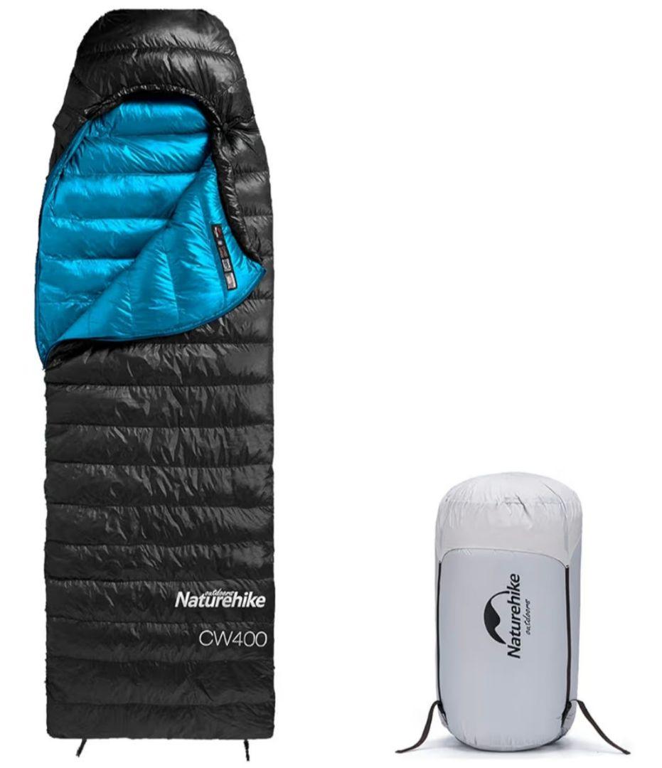 寝袋 ダウン 【足伸ばし可能・完全展開　-7.9~4.7℃ シュラフ コンパクト