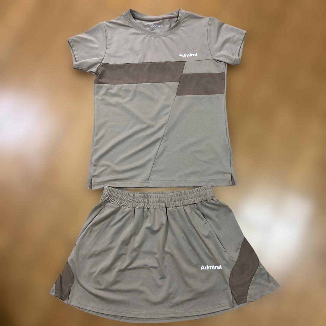 アドミラル　テニス　ウェア　M 上下セット　シャツ　スコート　ベージュ