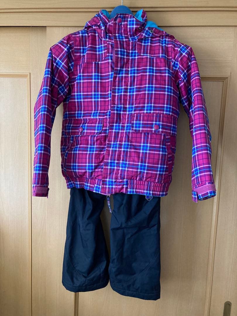 Burton スノーボードウェア M 赤/青チェック　調整可能パンツS ブラック