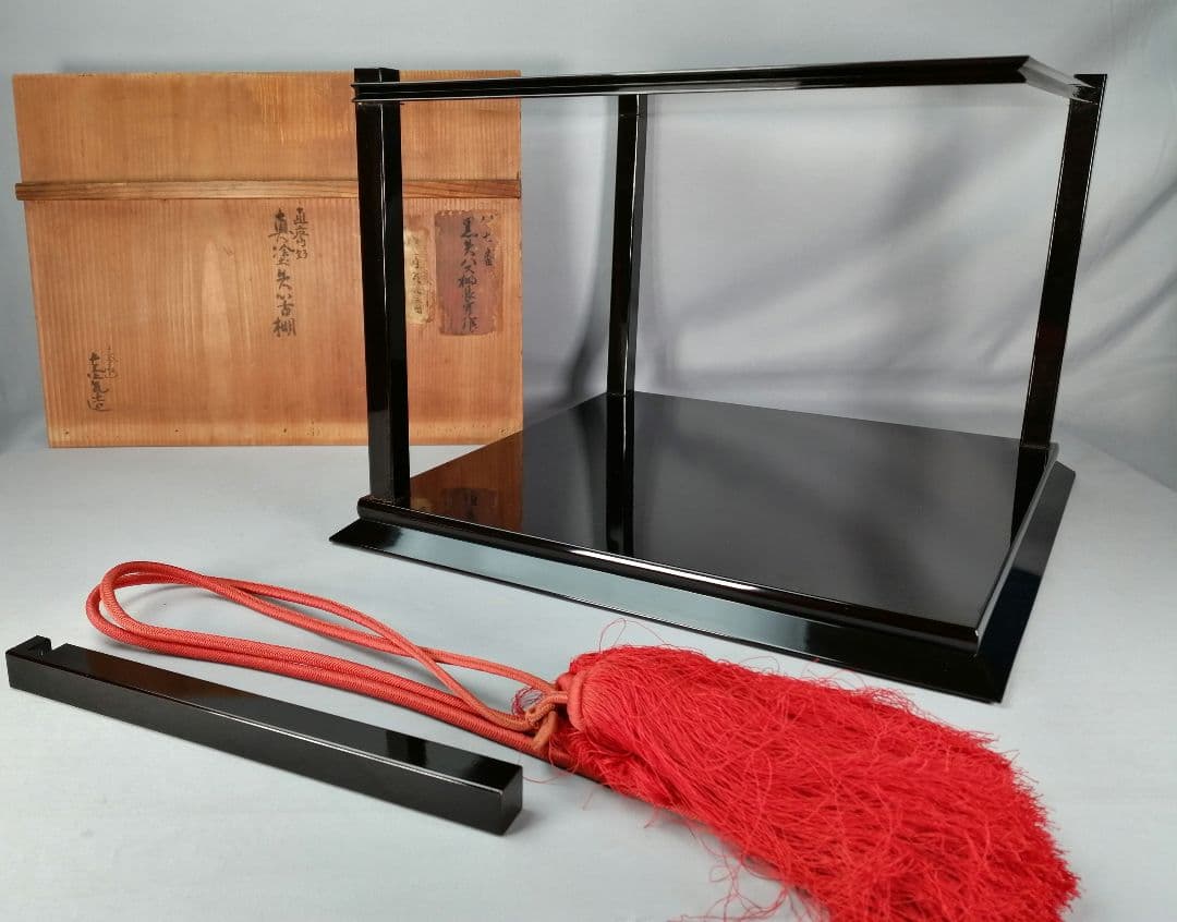 【茶道具】塗師長完作　直斎好み矢筈棚　武者小路千家　官休庵　茶棚　棚542