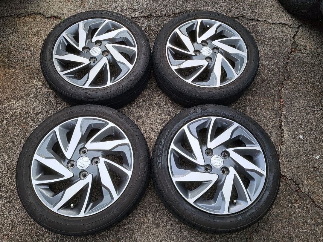 15×4.5J+45 4H100スズキ純正！+165/55R15×4送料￥900