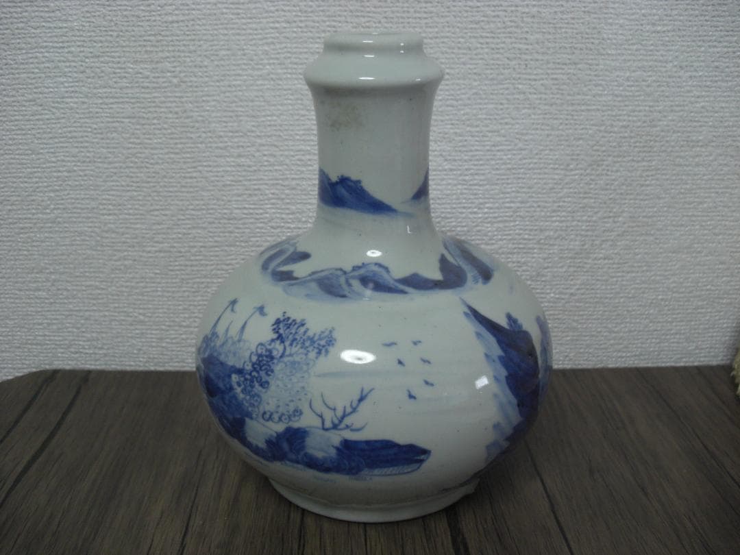 ◆中国古美術　錦堂發記　染付　花入れ　壺◆約20センチ◆