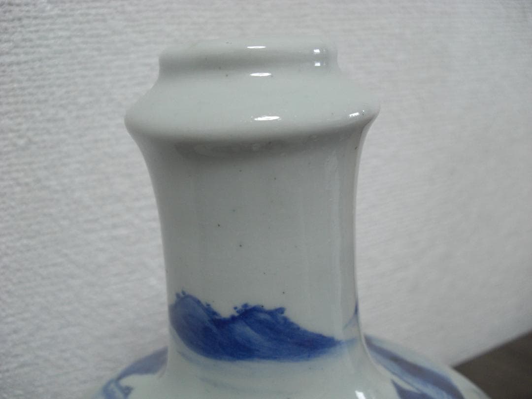 ◆中国古美術　錦堂發記　染付　花入れ　壺◆約20センチ◆