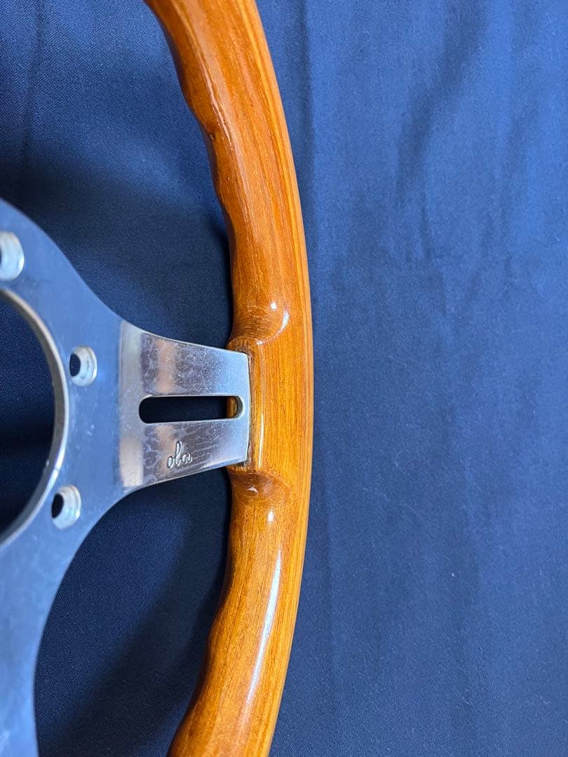 美品 OBA オバ 28パイ ステアリング ハンドル オバハン 旧車 ウッド