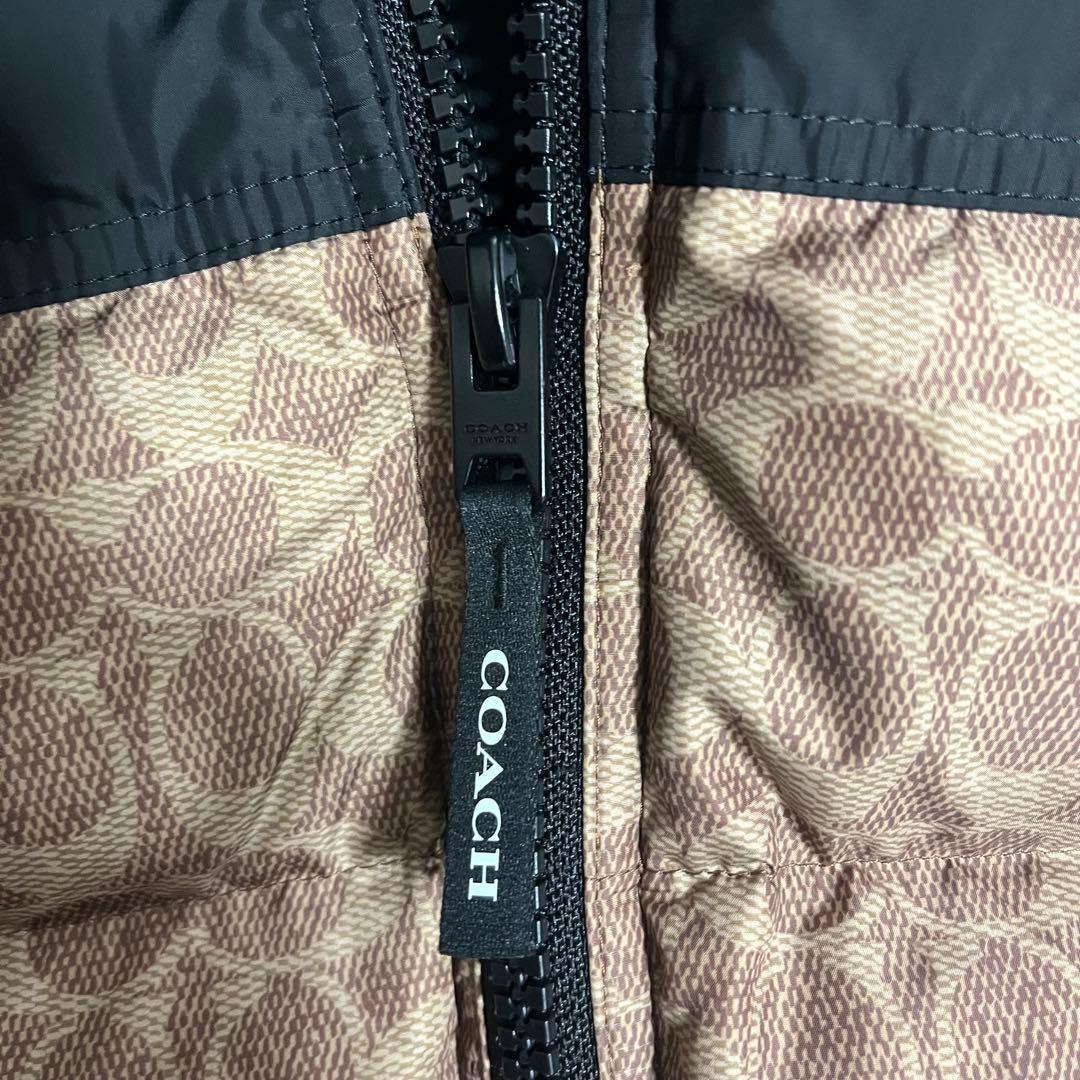 コーチダウンベスト　ベージュ/黒　Sサイズ
