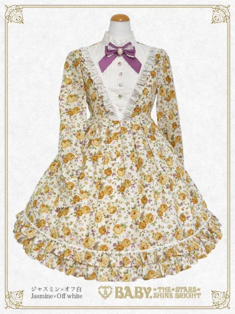 Rococo庭園ワンピース　ジャスミン×オフ白 BABY
