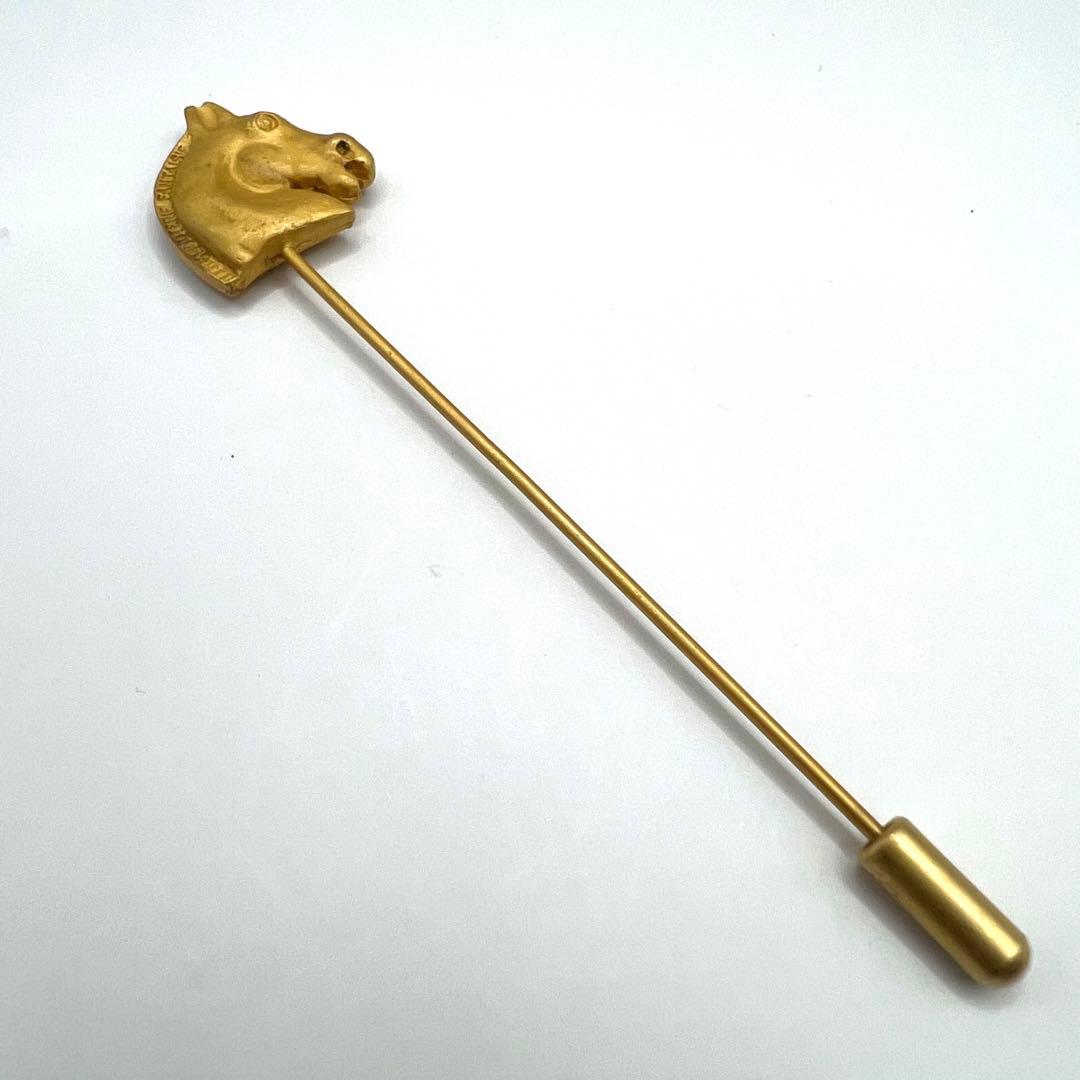 【極美品】エルメス ピンブローチ ホースヘッド 馬 シュバル ゴールド金具
